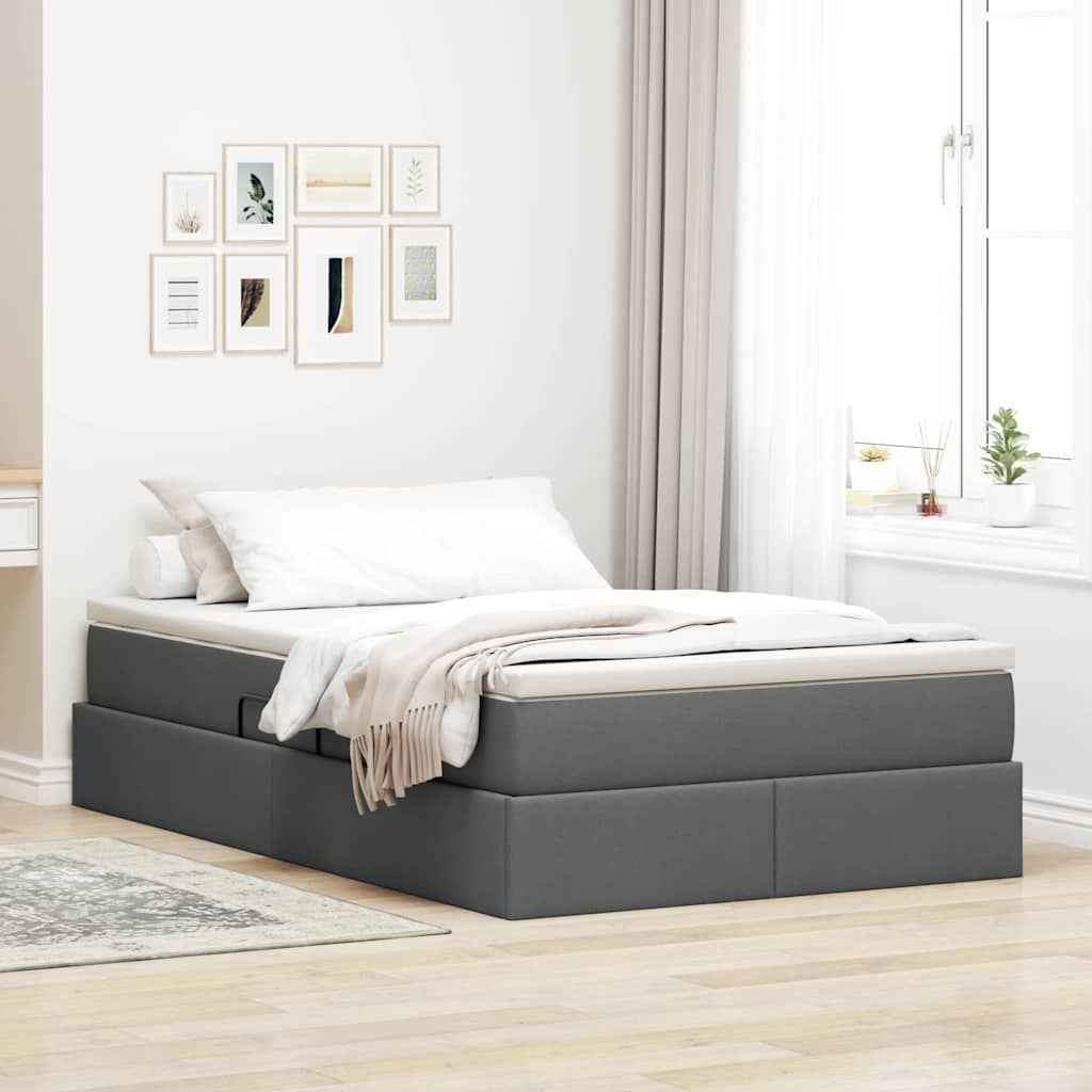 vidaXL Opbergbed met matras Lichtgrijs 120 x 190 cm Polyester
