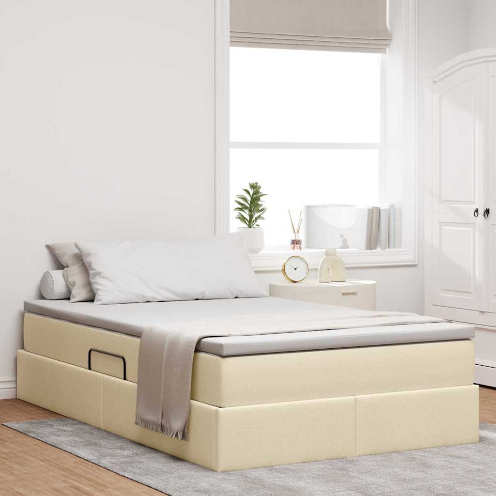 vidaXL Opbergbed met matras Lichtgrijs 120 x 190 cm Polyester
