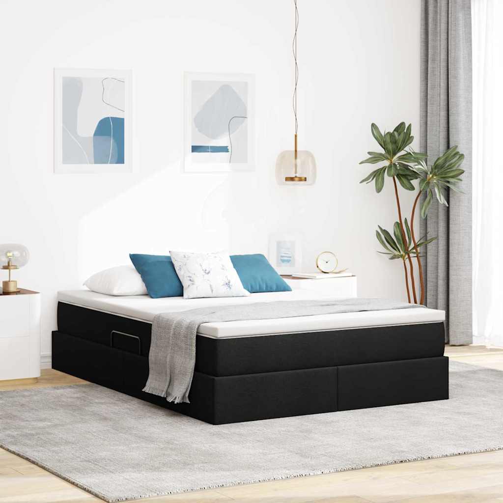 vidaXL Opbergbed met matras Lichtgrijs 120 x 190 cm Polyester