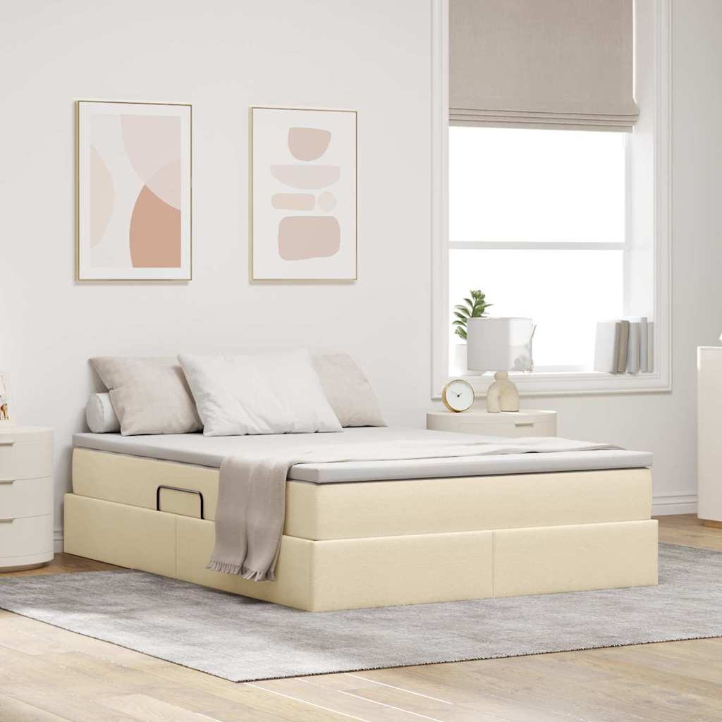 vidaXL Opbergbed met matras Lichtgrijs 120 x 190 cm Polyester