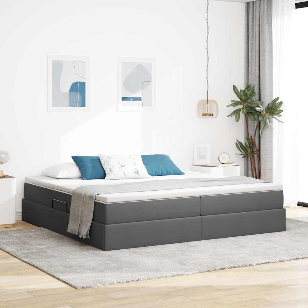 vidaXL Opbergbed met matras Lichtgrijs 120 x 190 cm Polyester