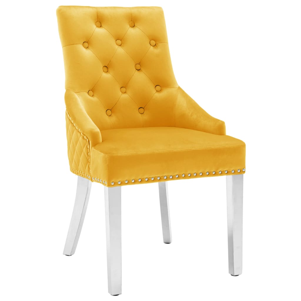 vidaXL Eetkamerstoel fluweel blauw