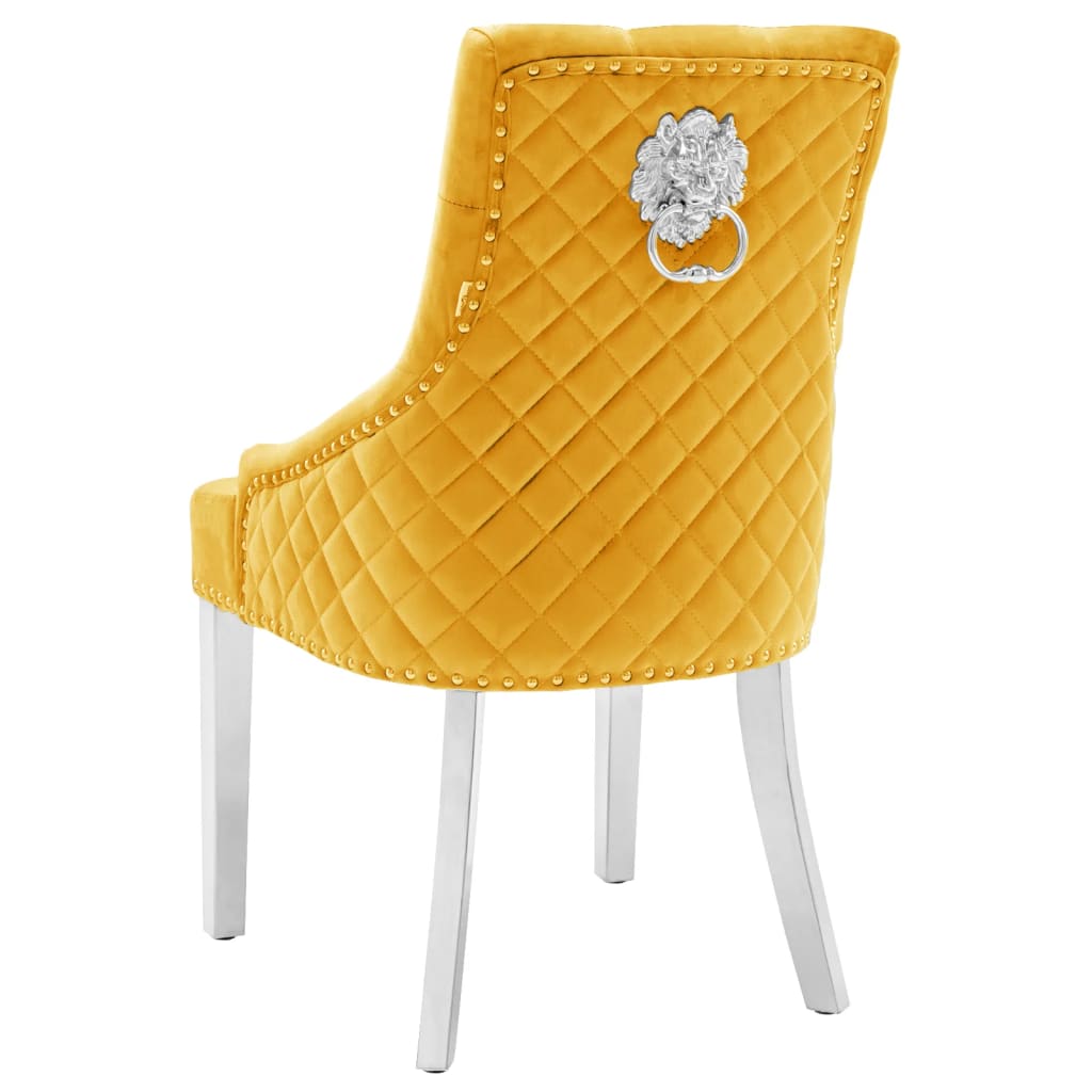 vidaXL Eetkamerstoel fluweel blauw