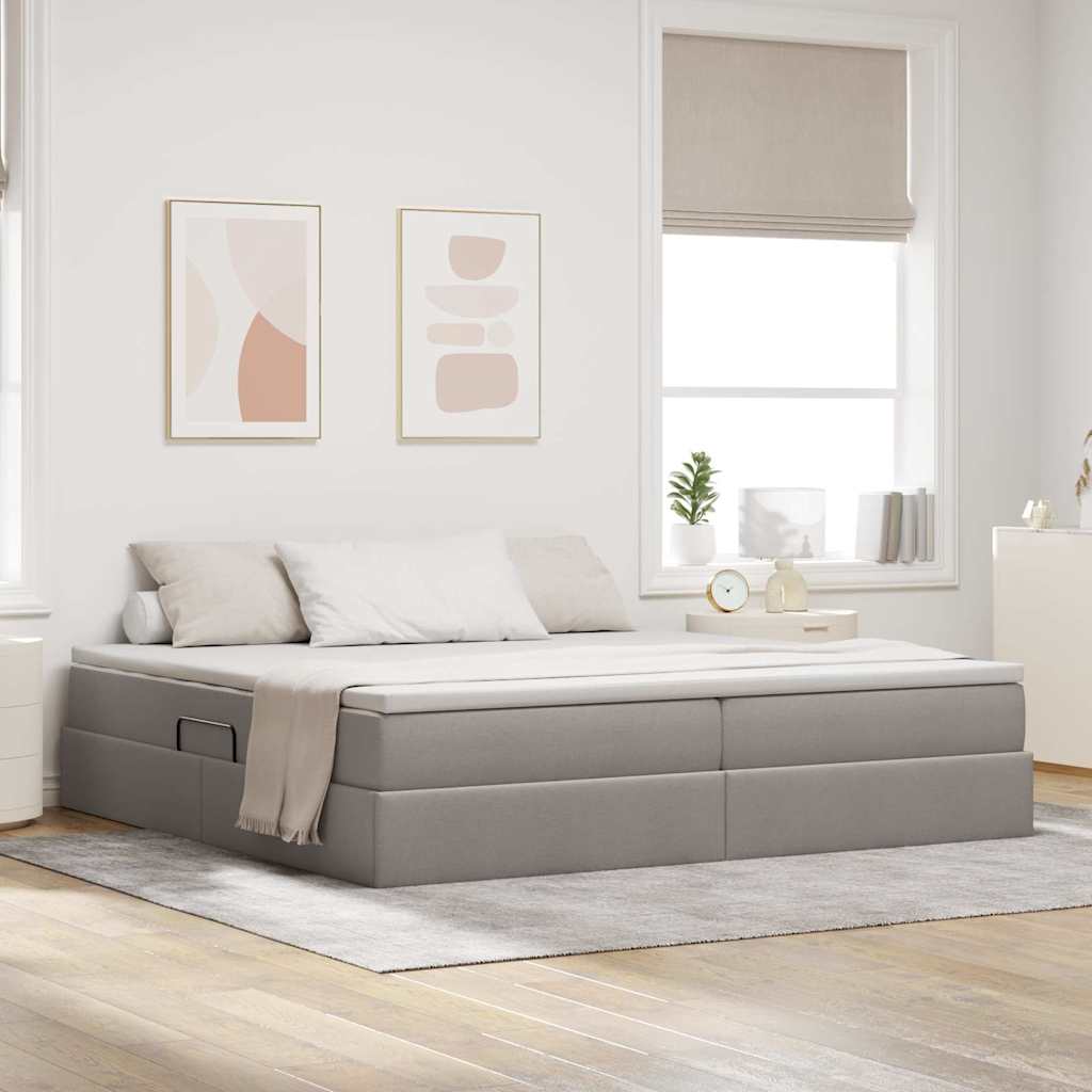 vidaXL Opbergbed met matras Lichtgrijs 120 x 190 cm Polyester