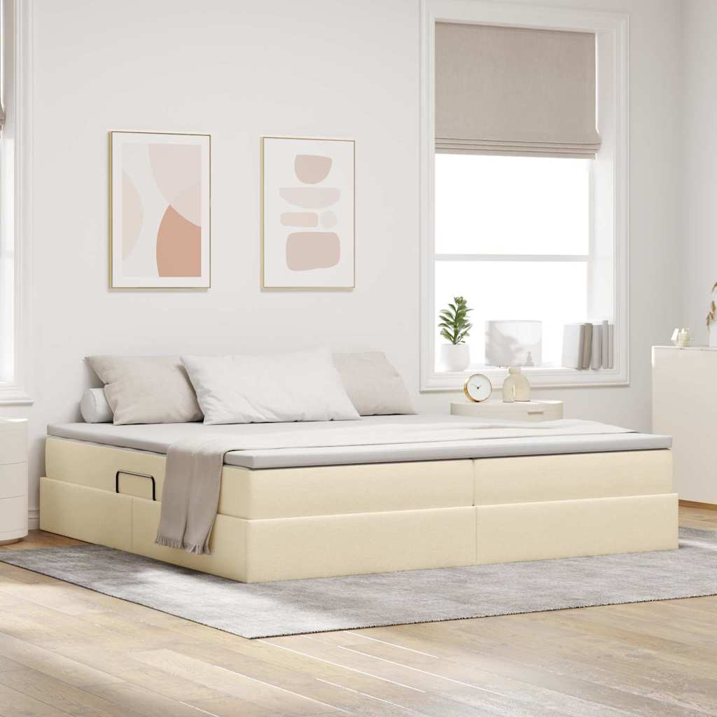 vidaXL Opbergbed met matras Lichtgrijs 120 x 190 cm Polyester