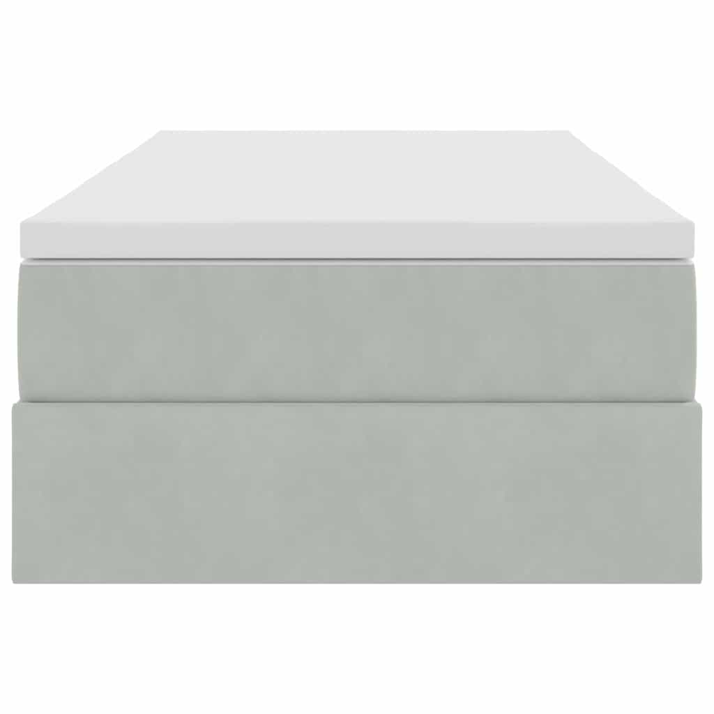 vidaXL Opbergbed met matras met matras Lichtgrijs 120 x 190 cm Fluweel