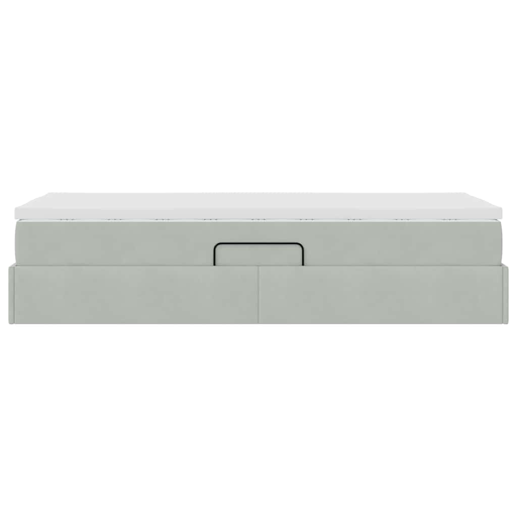 vidaXL Opbergbed met matras met matras Lichtgrijs 120 x 190 cm Fluweel