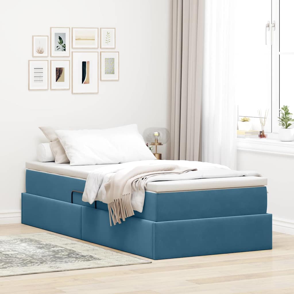 vidaXL Opbergbed met matras met matras Lichtgrijs 120 x 190 cm Fluweel