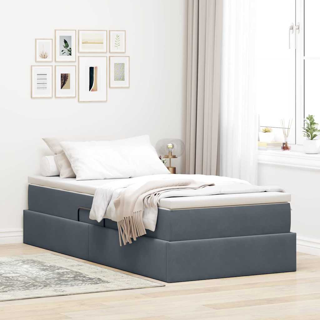 vidaXL Opbergbed met matras met matras Lichtgrijs 120 x 190 cm Fluweel