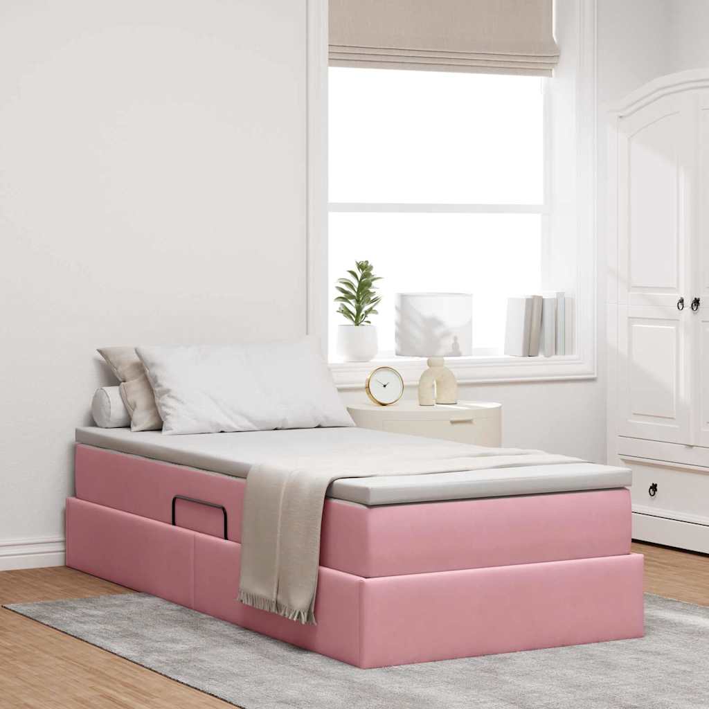 vidaXL Opbergbed met matras met matras Lichtgrijs 120 x 190 cm Fluweel
