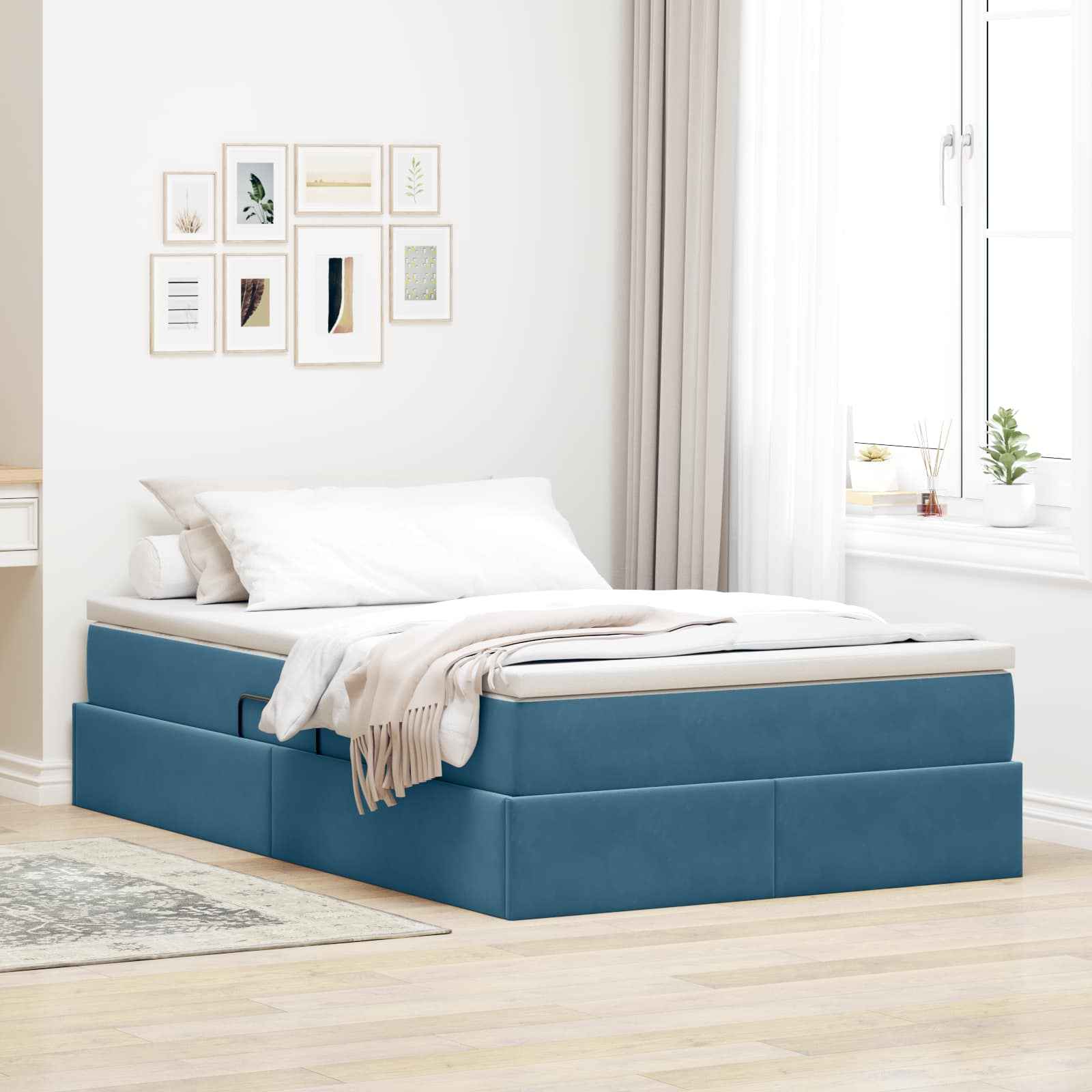 vidaXL Opbergbed met matras met matras Lichtgrijs 120 x 190 cm Fluweel