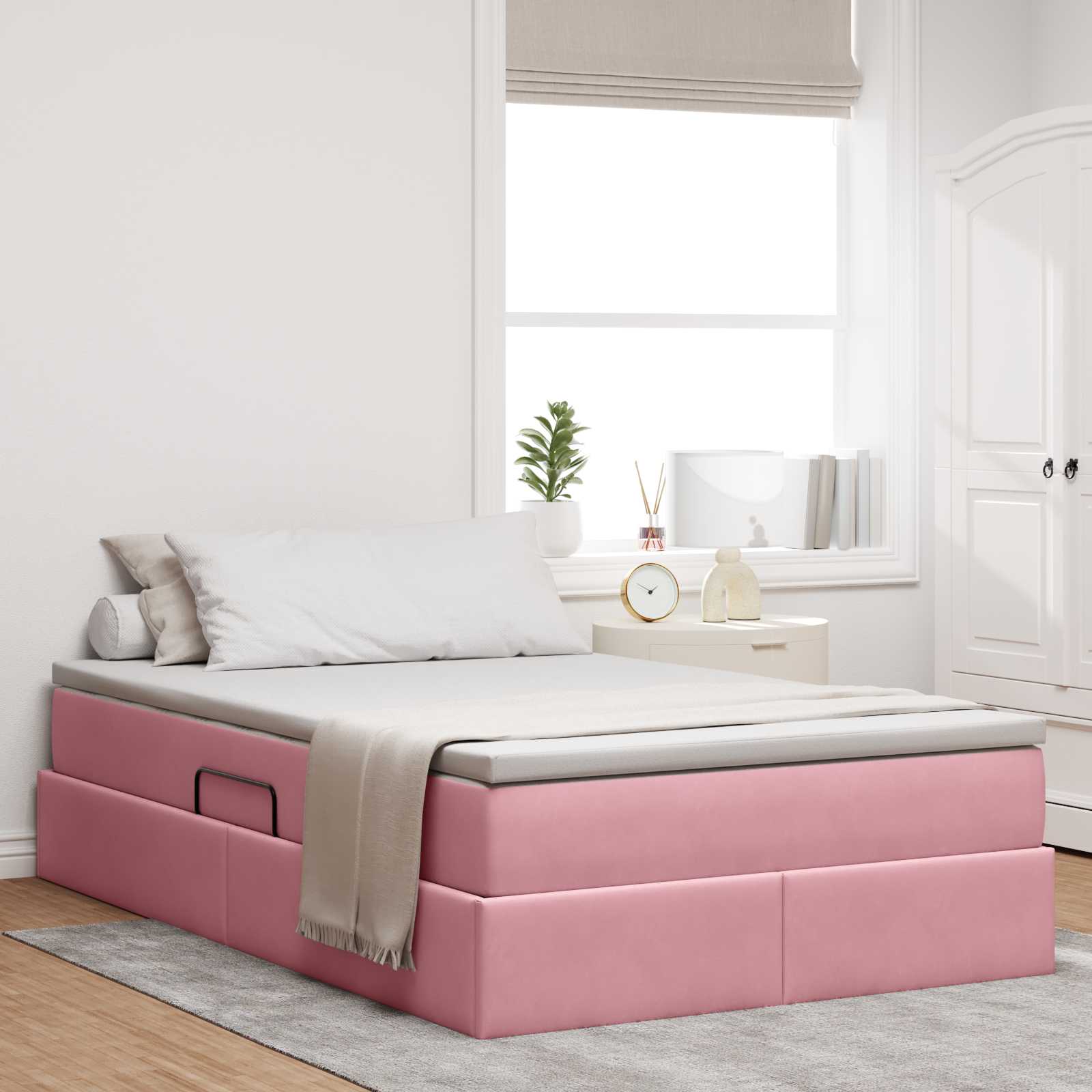 vidaXL Opbergbed met matras met matras Lichtgrijs 120 x 190 cm Fluweel