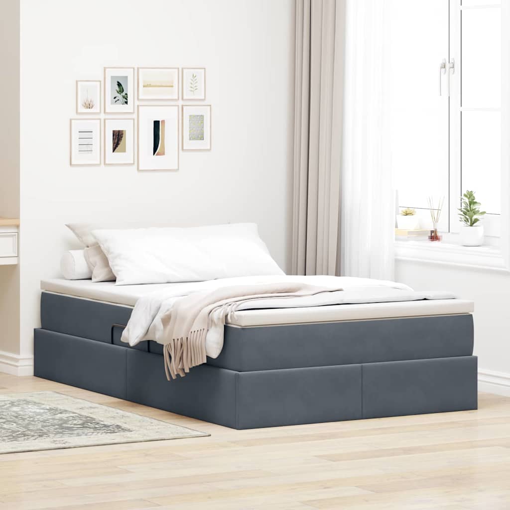 vidaXL Opbergbed met matras met matras Lichtgrijs 120 x 190 cm Fluweel