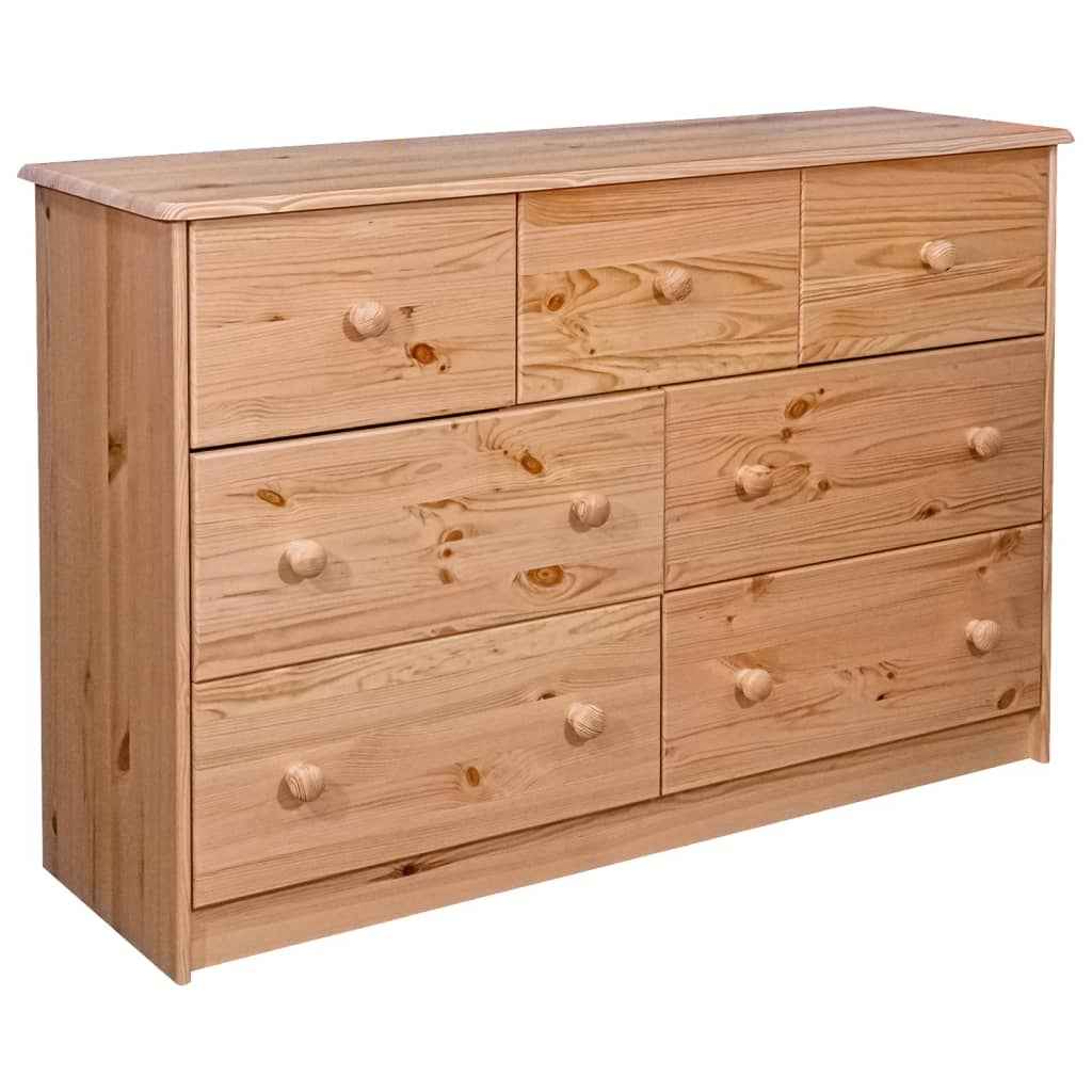 vidaXL Dressoir met 7 lades 113x35x73 cm massief grenenhout