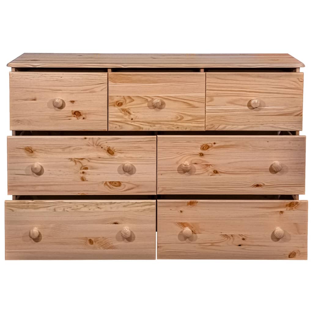 vidaXL Dressoir met 7 lades 113x35x73 cm massief grenenhout