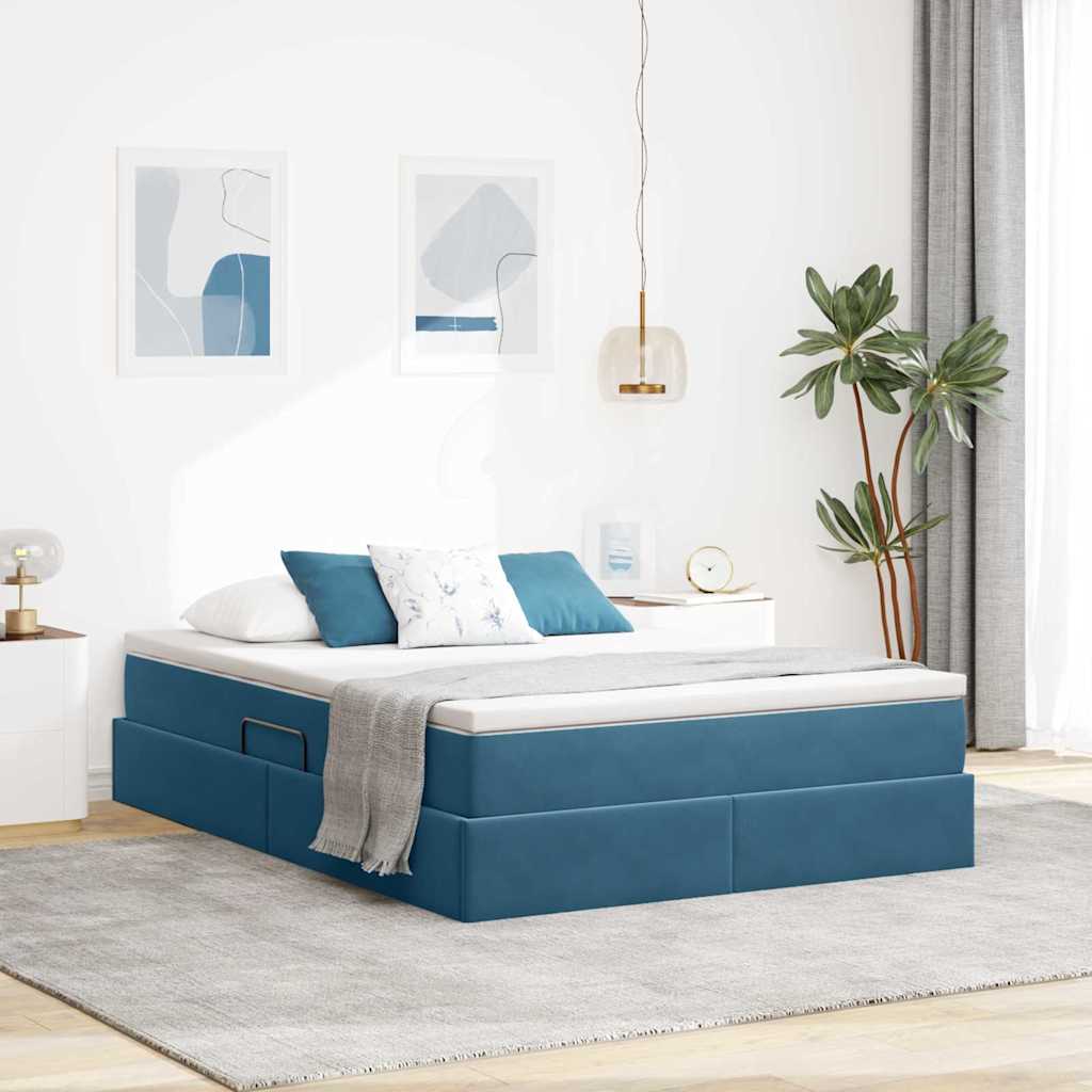 vidaXL Opbergbed met matras met matras Lichtgrijs 120 x 190 cm Fluweel