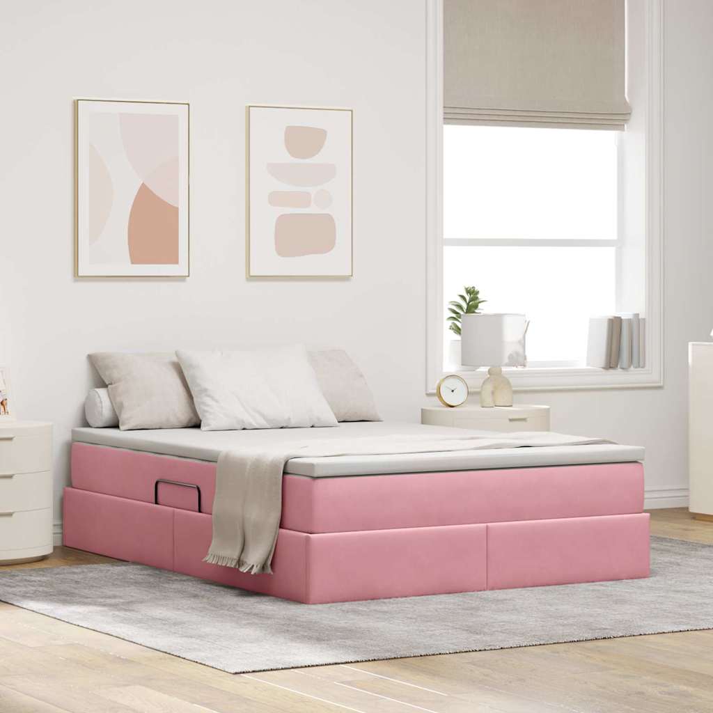vidaXL Opbergbed met matras met matras Lichtgrijs 120 x 190 cm Fluweel