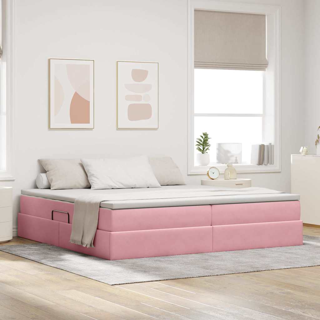 vidaXL Opbergbed met matras met matras Lichtgrijs 120 x 190 cm Fluweel