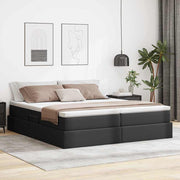 vidaXL Opbergbed met matras met matras Zwart 180 x 200 cm Nep Leer