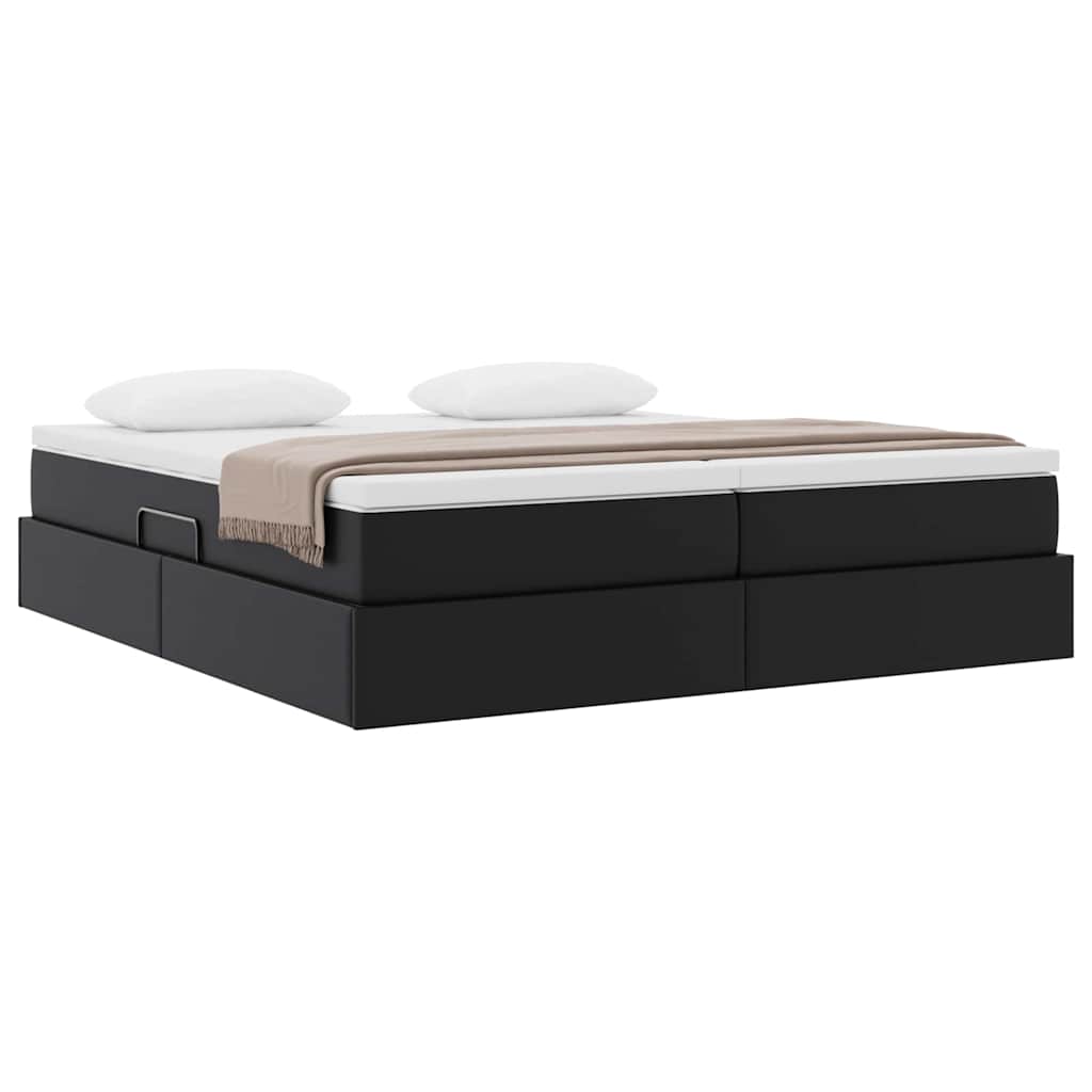 vidaXL Opbergbed met matras met matras Zwart 180 x 200 cm Nep Leer