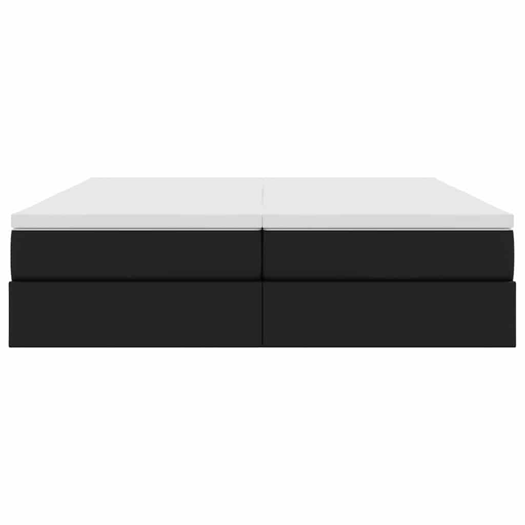 vidaXL Opbergbed met matras met matras Zwart 180 x 200 cm Nep Leer