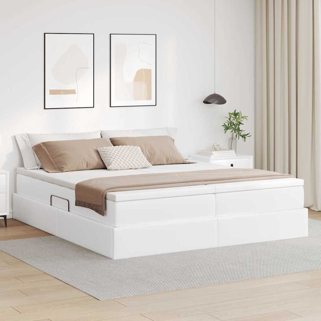 vidaXL Opbergbed met matras met matras Zwart 180 x 200 cm Nep Leer