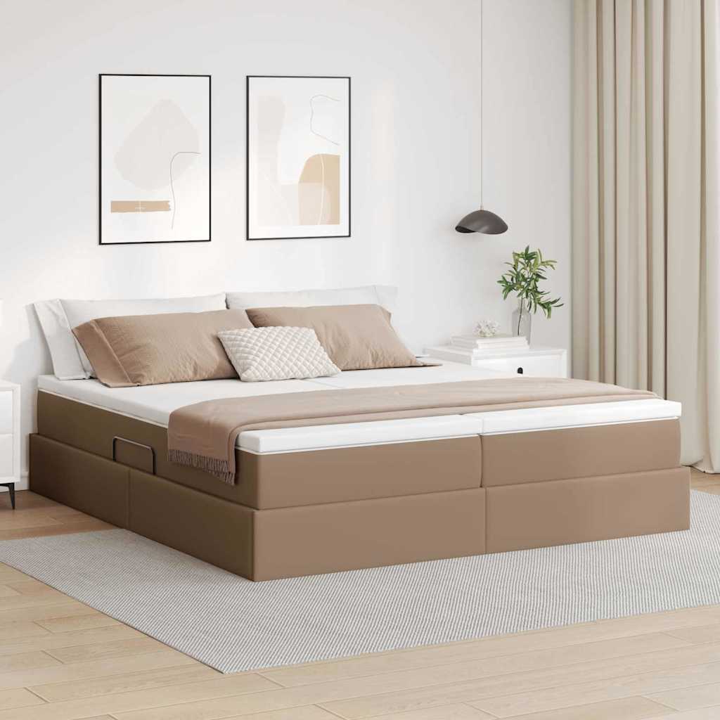 vidaXL Opbergbed met matras met matras Zwart 180 x 200 cm Nep Leer