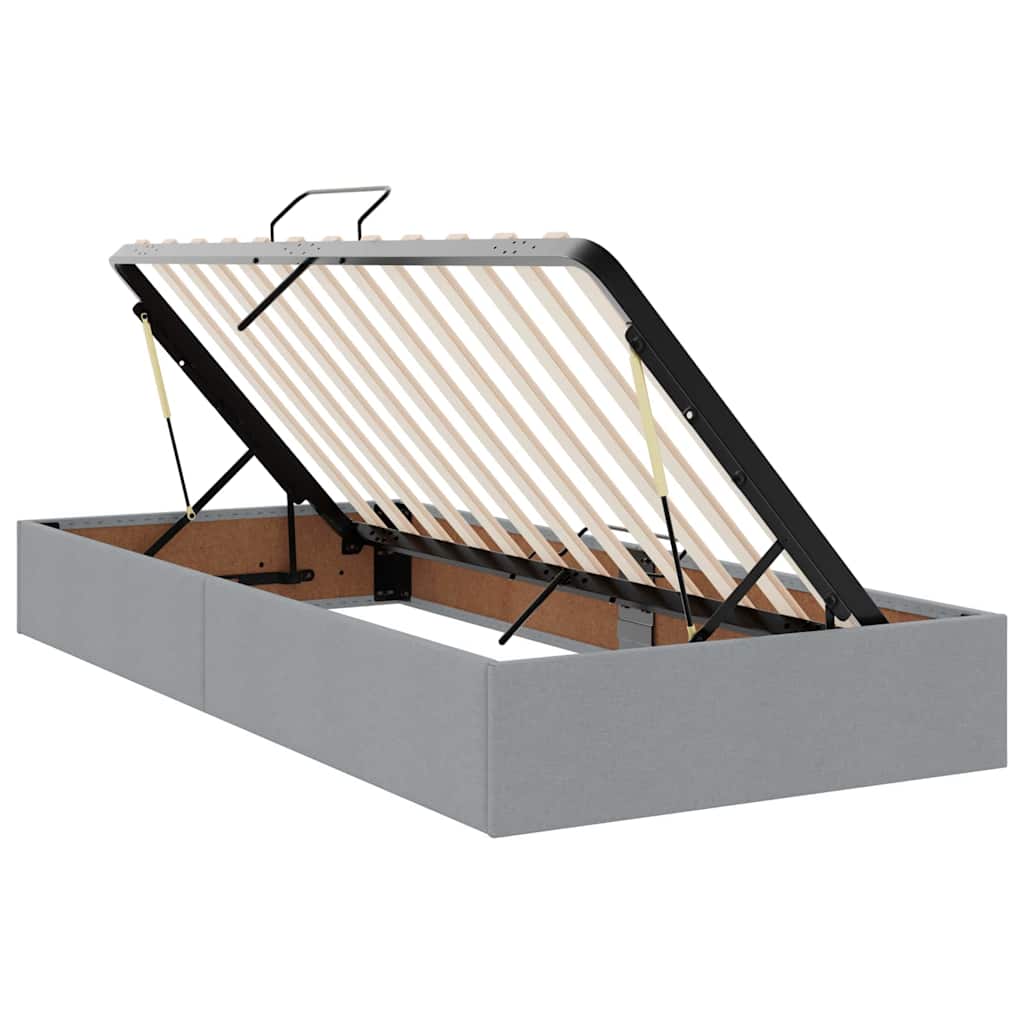 vidaXL Opbergbed met matras Lichtgrijs 200 x 200 cm Polyester