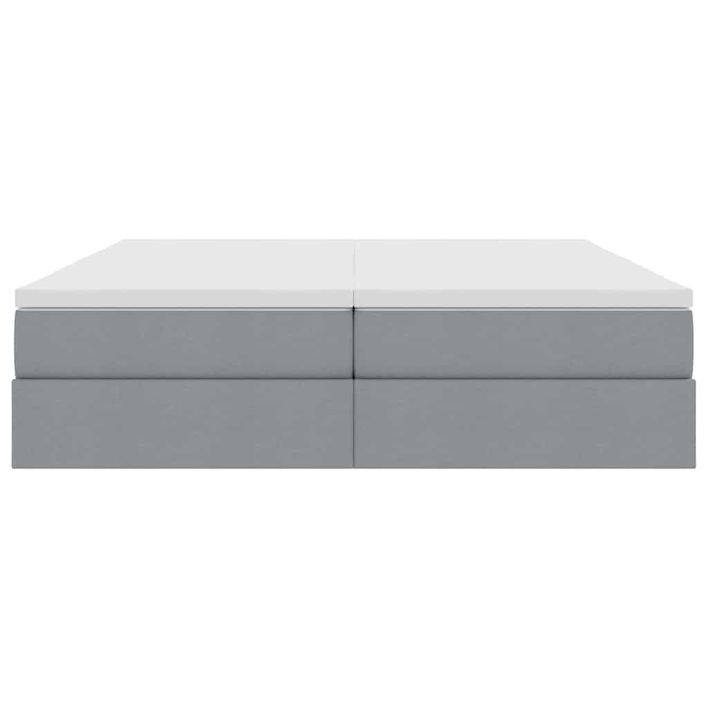 vidaXL Opbergbed met matras Lichtgrijs 200 x 200 cm Polyester
