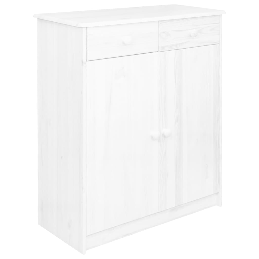 vidaXL Dressoir met 2 lades 78x35x89 cm massief grenenhout wit