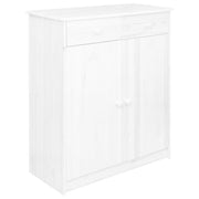 vidaXL Dressoir met 2 lades 78x35x89 cm massief grenenhout wit