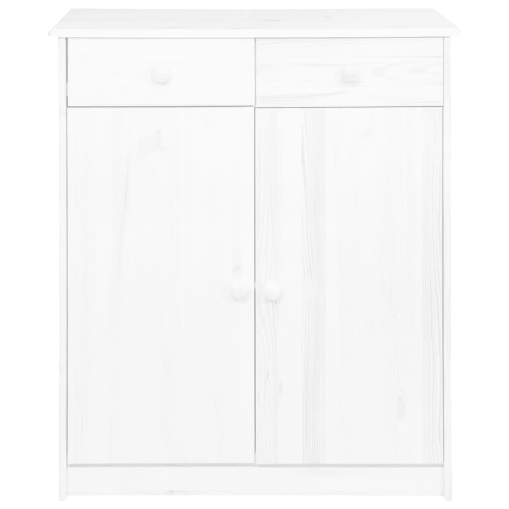 vidaXL Dressoir met 2 lades 78x35x89 cm massief grenenhout wit
