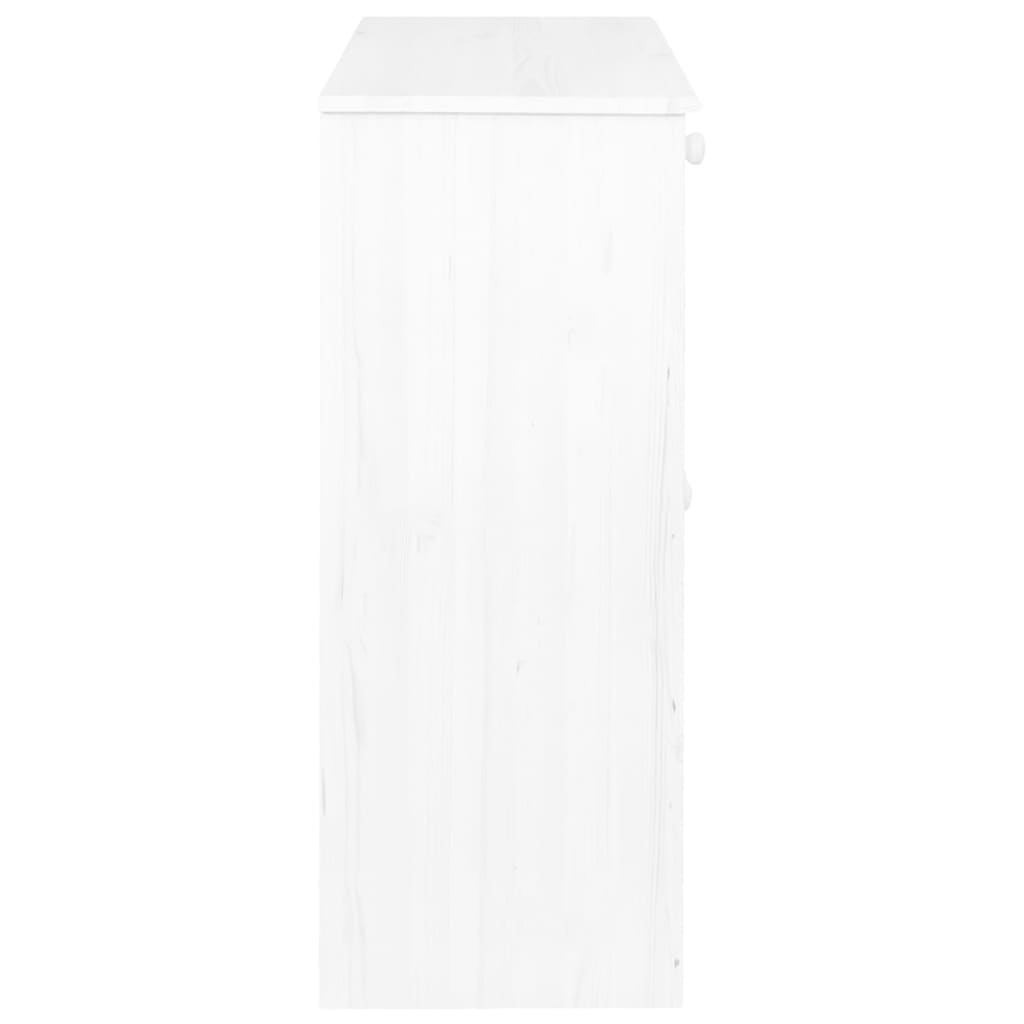 vidaXL Dressoir met 2 lades 78x35x89 cm massief grenenhout wit