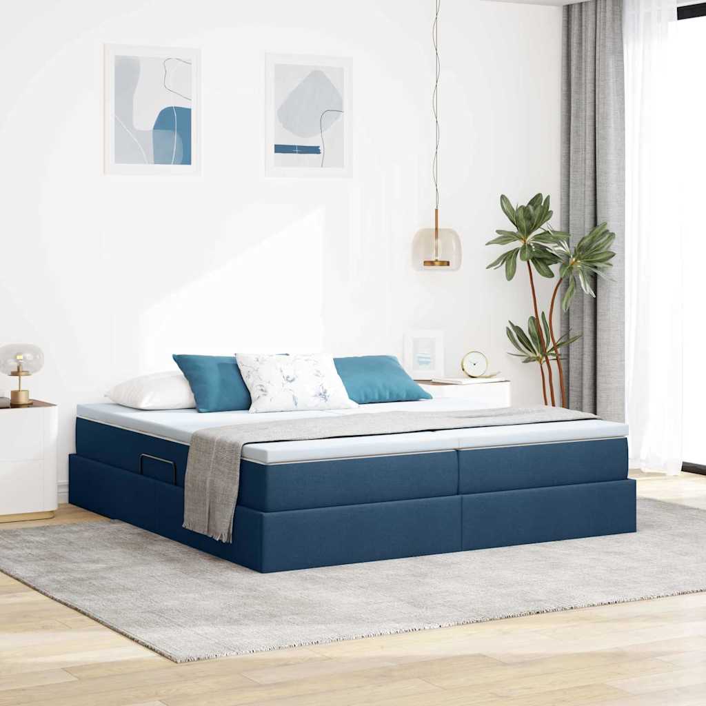 vidaXL Opbergbed met matras Lichtgrijs 200 x 200 cm Polyester