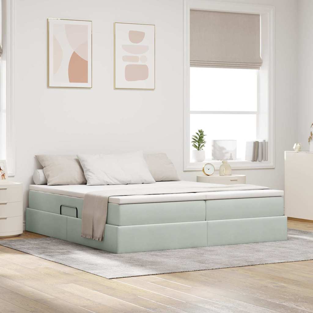 vidaXL Opbergbed met matras Donkergroen 180 x 200 cm Fluweel