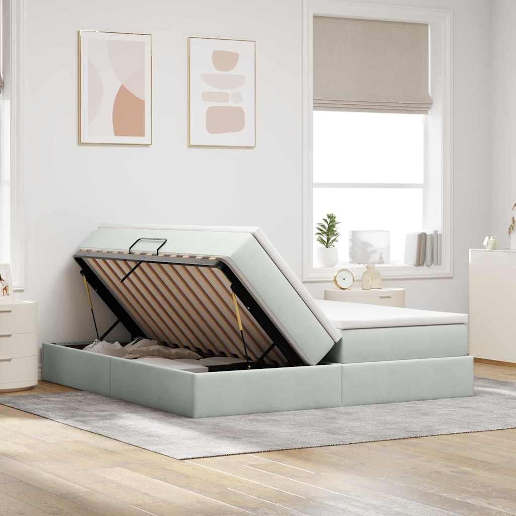 vidaXL Opbergbed met matras Donkergroen 180 x 200 cm Fluweel