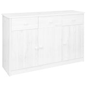 vidaXL Dressoir met 3 lades 113x35x73 cm massief grenenhout wit