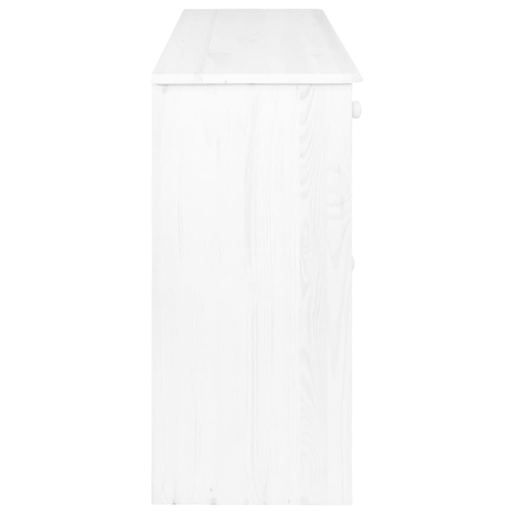 vidaXL Dressoir met 3 lades 113x35x73 cm massief grenenhout wit