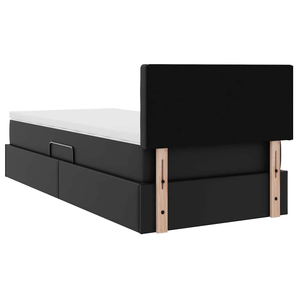 vidaXL Opslag bed met matras met opslag Zwart 120 x 190 cm Nep Leer