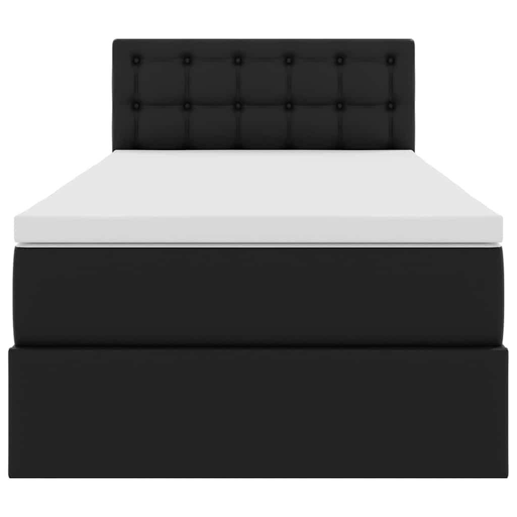 vidaXL Opslag bed met matras met opslag Zwart 120 x 190 cm Nep Leer