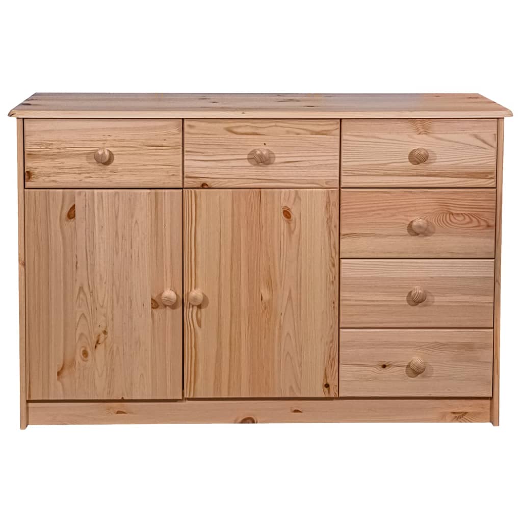 vidaXL Dressoir met 6 lades 113x35x73 cm massief grenenhout