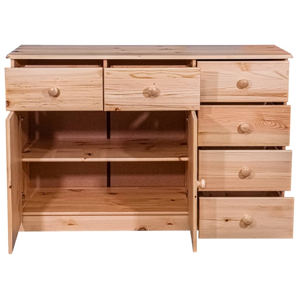 vidaXL Dressoir met 6 lades 113x35x73 cm massief grenenhout