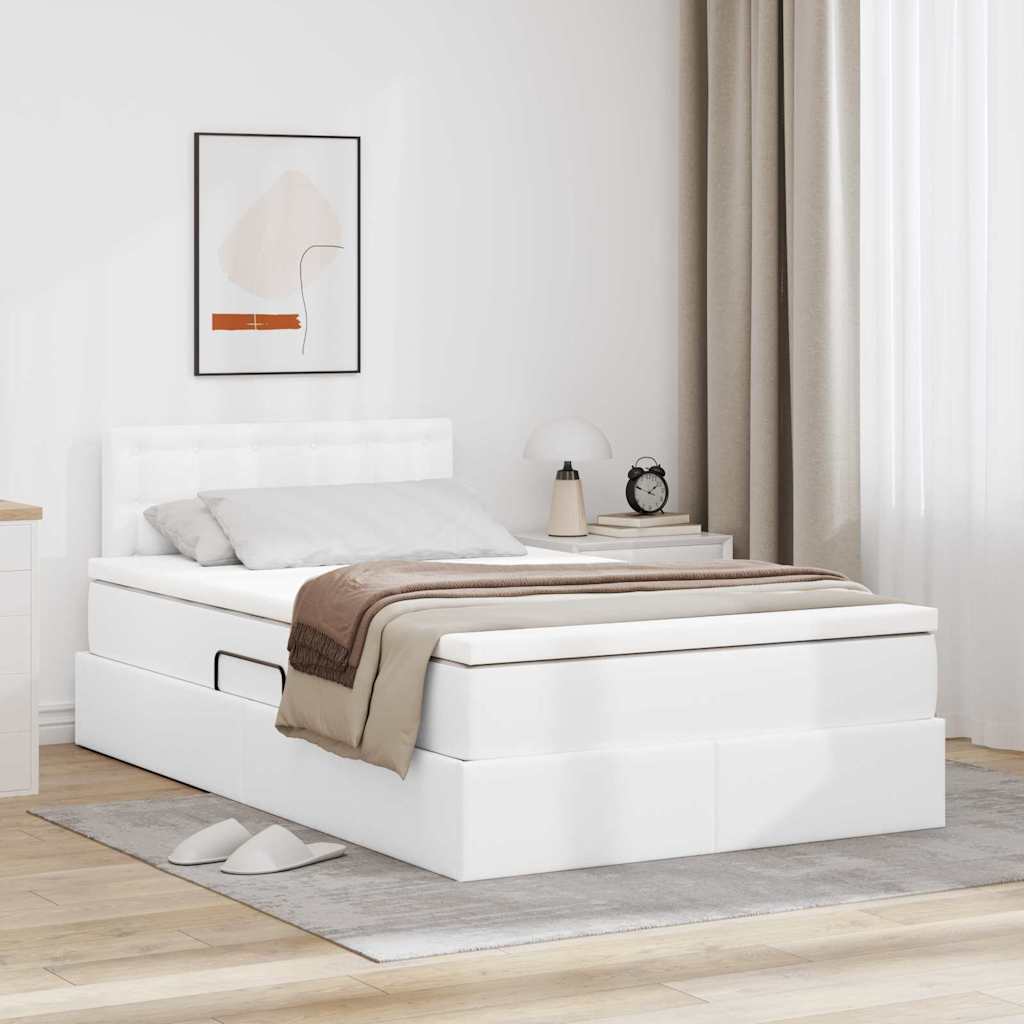 vidaXL Opslag bed met matras met opslag Zwart 120 x 190 cm Nep Leer