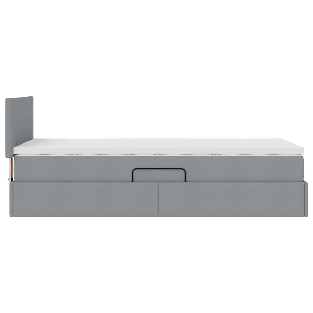 vidaXL Opbergbed met matras Lichtgrijs 120 x 190 cm Bewerkt hout