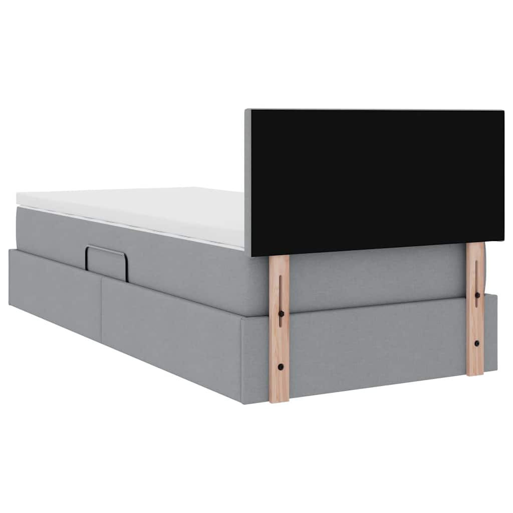 vidaXL Opbergbed met matras Lichtgrijs 120 x 190 cm Bewerkt hout