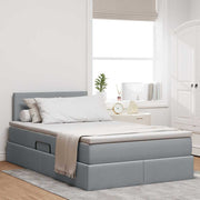 vidaXL Opbergbed met matras Lichtgrijs 120 x 190 cm Bewerkt hout
