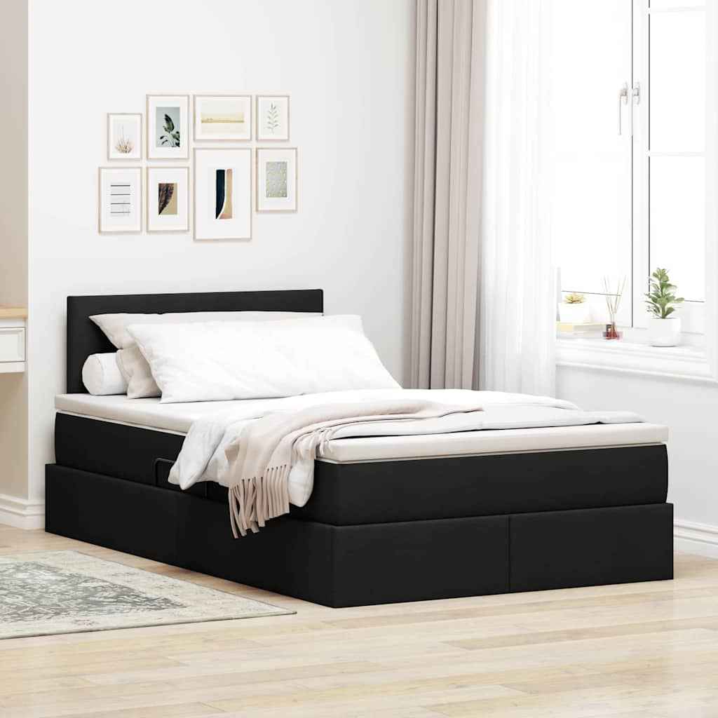 vidaXL Opbergbed met matras Lichtgrijs 120 x 190 cm Bewerkt hout