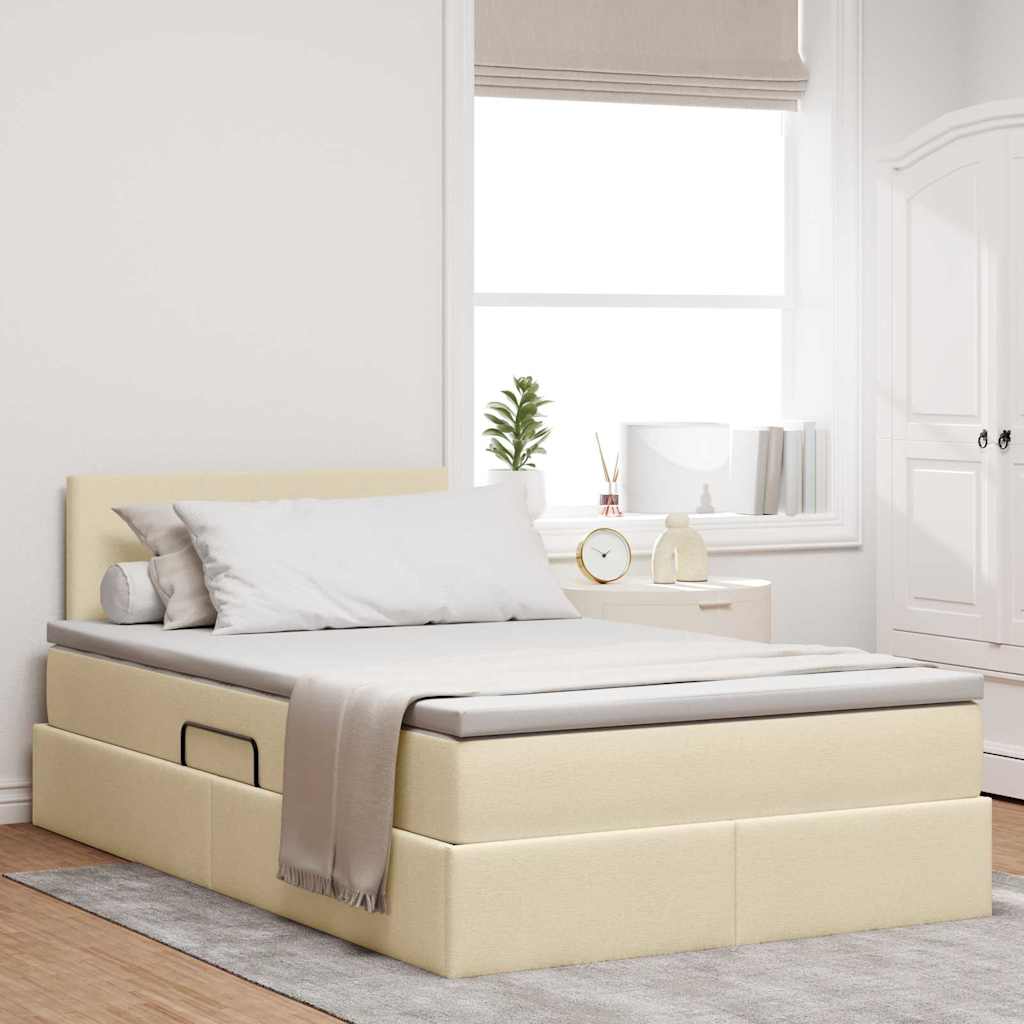 vidaXL Opbergbed met matras Lichtgrijs 120 x 190 cm Bewerkt hout