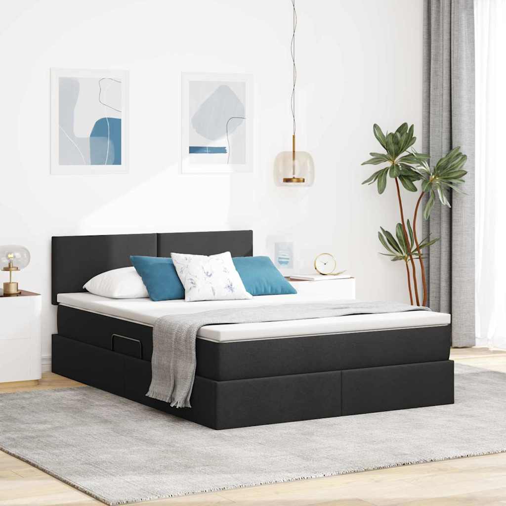 vidaXL Opbergbed met matras Lichtgrijs 120 x 190 cm Bewerkt hout
