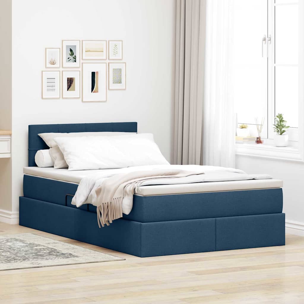 vidaXL Opbergbed met matras Lichtgrijs 120 x 190 cm Bewerkt hout